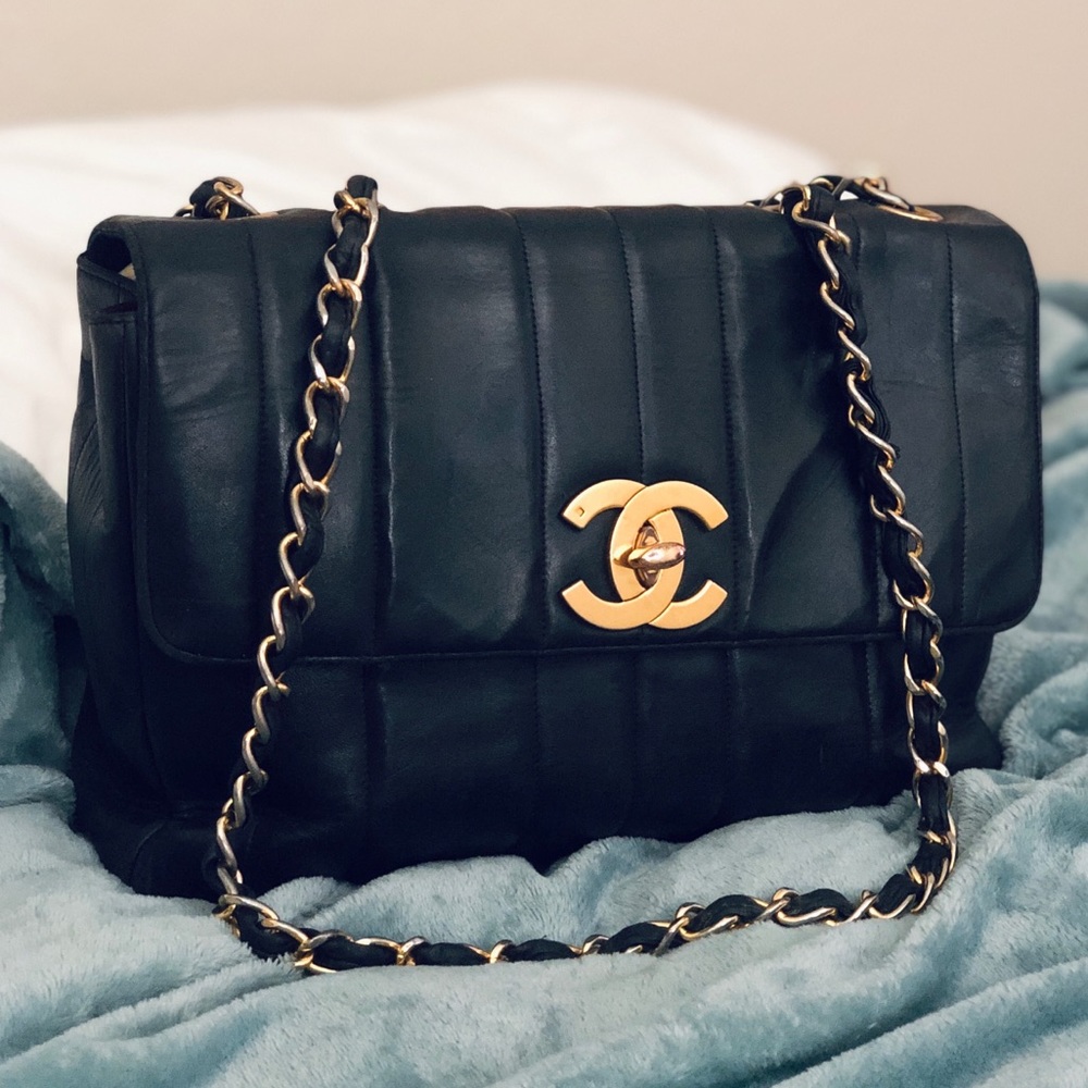 Chanel Vintage single flap 24kt gold hdwr